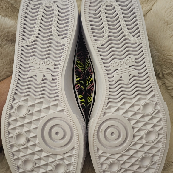 Adidas Nizza Platform Women's Zebra Pattern Sneakers - Black, Pink, Yellow - Picture 4 of 11